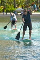 Hilton Hawaiian Village Hotel's SUP team won the 2012 SUP Race, Anders Johasson is a the finish