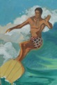 Original artwork of watermen displayed at the event